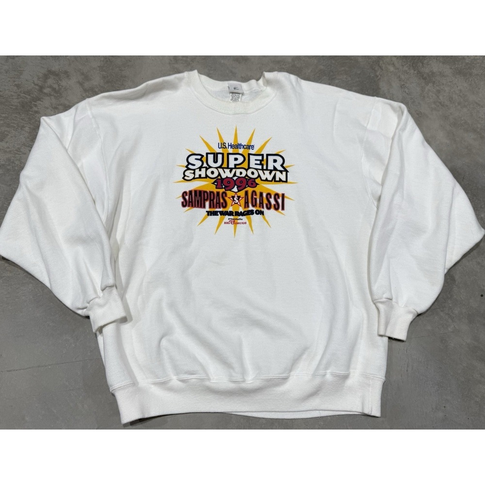 Vintage 1996 Andre Agassi Sampras Nike Crewneck Sweatshirt Tennis Rare‎ Size XL